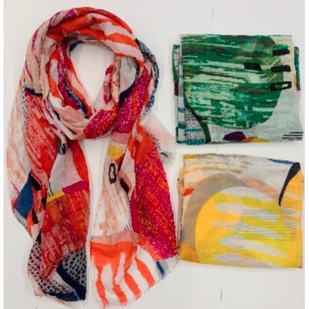 Assorted Coloured Abstract Scarves