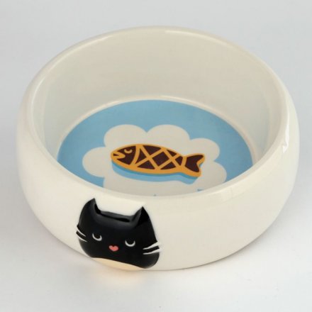 Black Cat Feline Fine Ceramic Bowl 