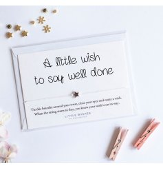 A little wish to say well done. A charming and unique sentiment gift item to congratulate that special person.
