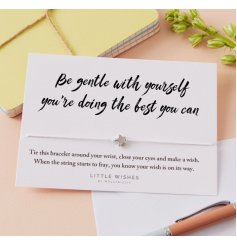 Be gentle with yourself, you're doing the best you can. A stylish wish bracelet with a star charm 