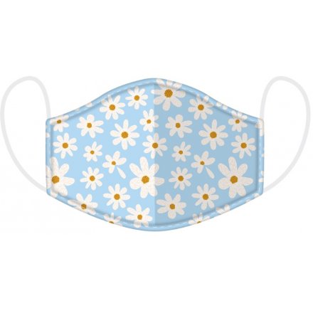 Keep yourself and others safe with this pretty pastel coloured daisy design face covering.