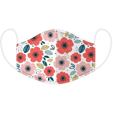 Protect yourself and others with this pretty and colourful poppy design face covering.