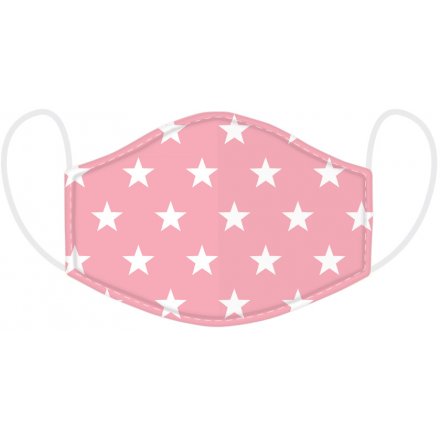 Kids Pink Star Face Covering Washable