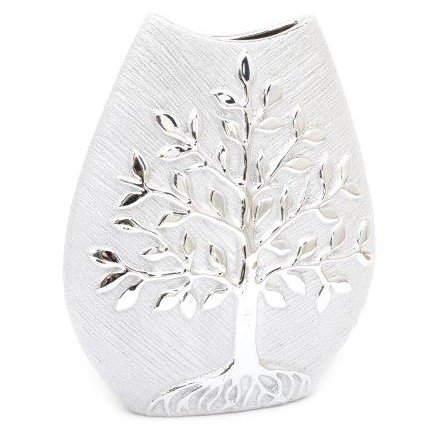 Silver Tree Of Life Vase, 28cm 