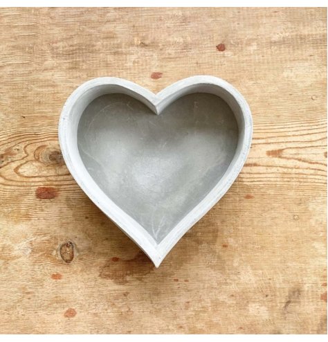 A rough luxe cement heart tray with plenty of character and charm.