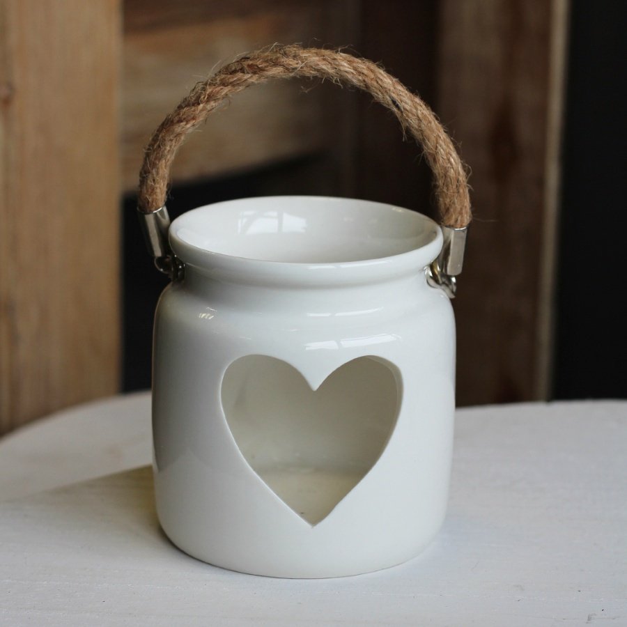 White Heart TLight Holder, 10cm 51075 Homeware / Candle Holders