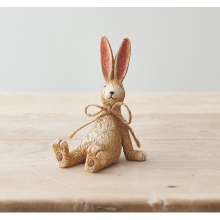 Relaxed Sitting Rabbit With Jute Bow