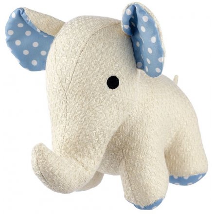 White Knitted Elephant Doorstop 