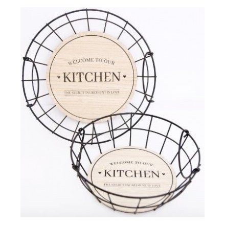 Geometric Wire Kitchen Bowls, Set of 2 