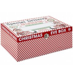 A wooden based Christmas Eve box complete with a Elves Behavin' Badly decal and plain space to personalise 