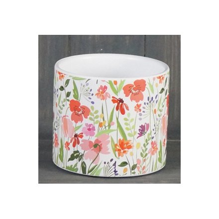 Meadow Print Ceramic Pot, 12cm 