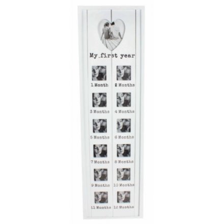White Wooden First Year Picture Frame, 76cm 