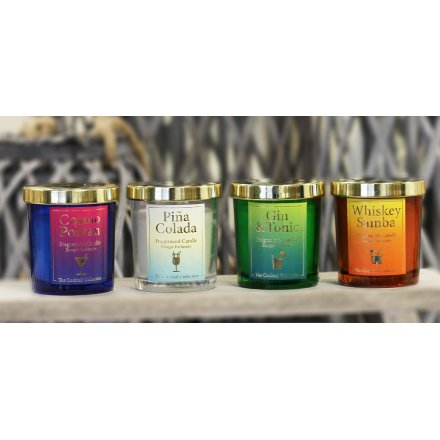 A colourful assortment of delectable themed cocktail candles 