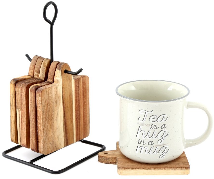 KG0910 / Set of Hanging Wooden Coasters, 12cm 51276 Kitchen & Table