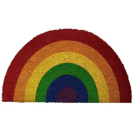 Colourful Rainbow Doormat, 75cm 