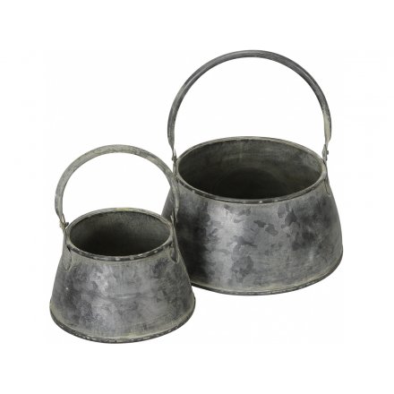 Rustic Planters With Handles