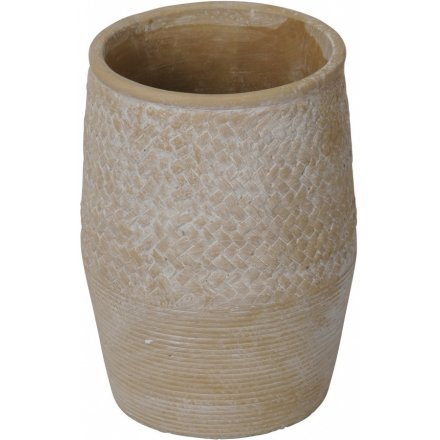 Patterned Natural Vase, 19cm