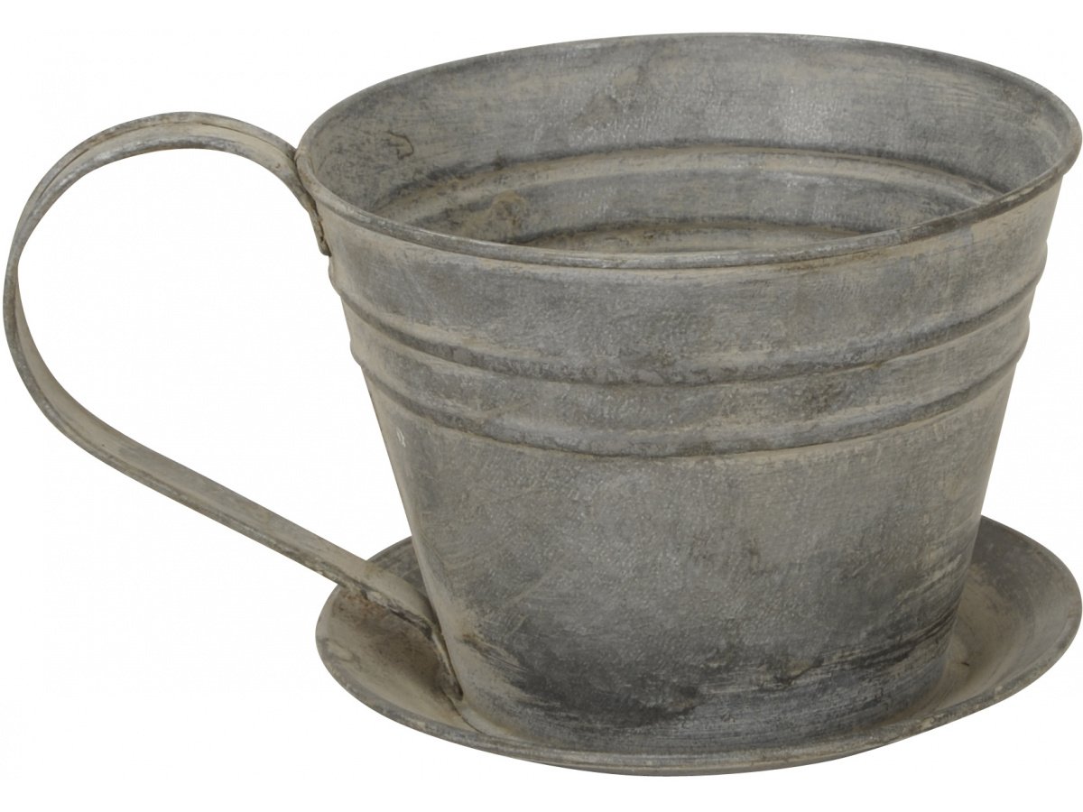 Distressed Metal Teacup Planter 51328 Outdoor Living / Planters