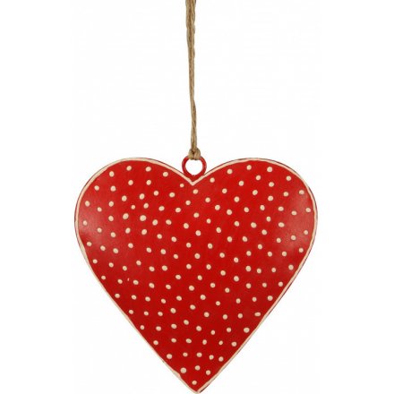 Red Dotty Heart, Large