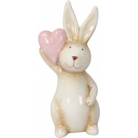 Bunny With Pink Heart 12cm