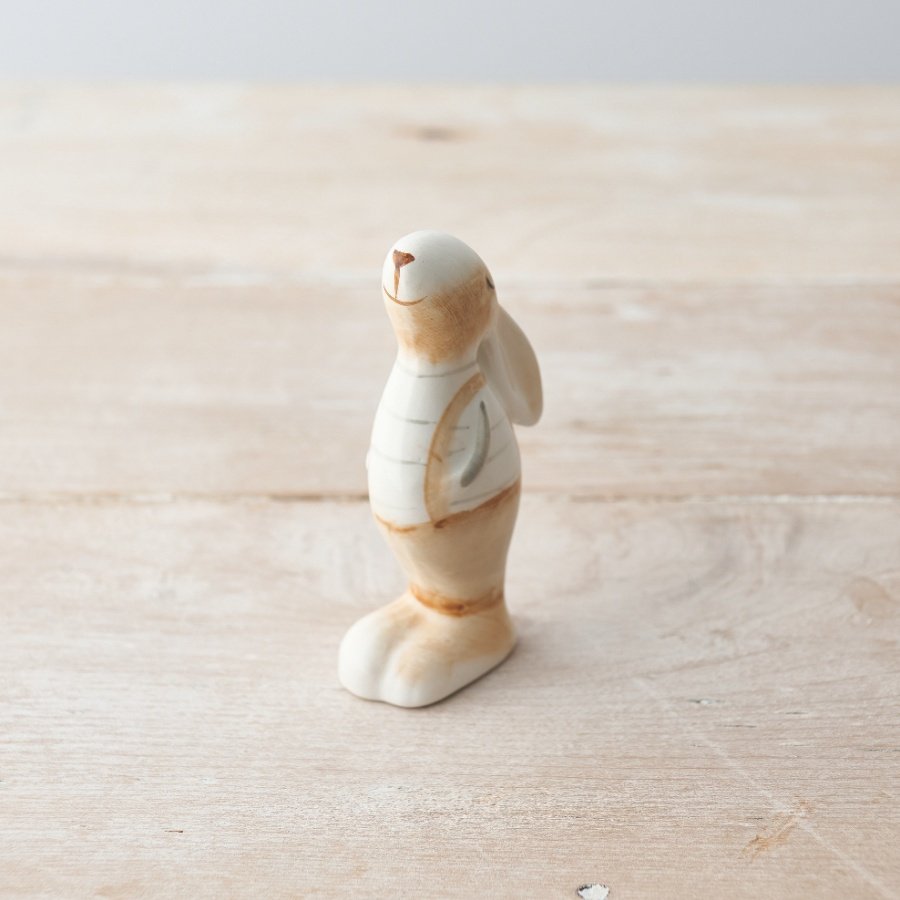 An adorable and beautifully crafted bunny ornament. Complete with long pointed ears, a dreaming face and dungarees