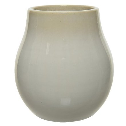 Pearl Earthenware Vase, 14cm