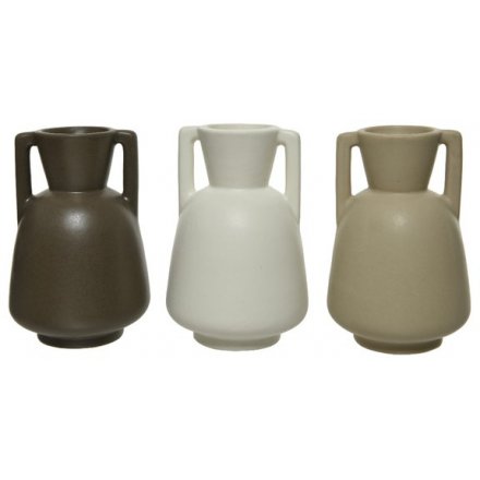 Brown Mix Earthenware Vase 18cm