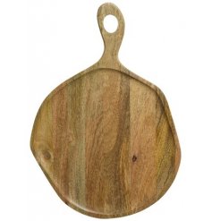 A beautifully carved serving tray made from mango wood. A natural product with plenty of character.