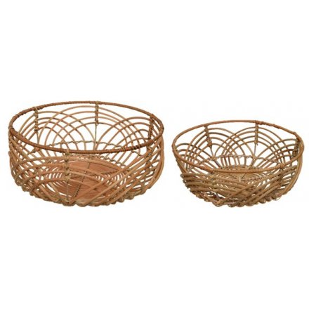 Natural Woven Baskets, Set of 2