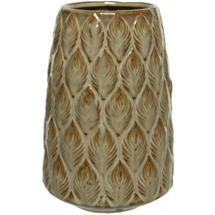 Leaf Stoneware Vase