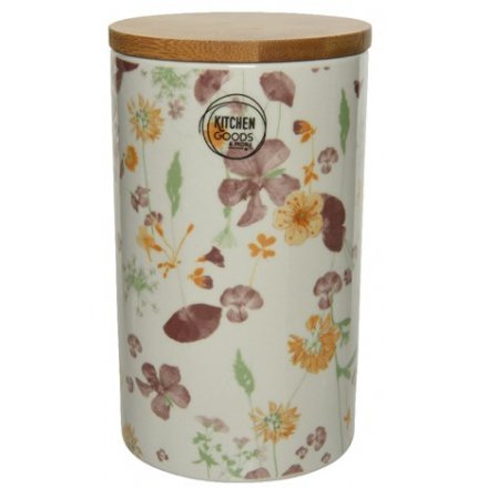 Floral Porcelain Storage Jar, 17cm 