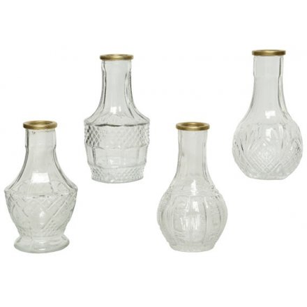 Gold Trim Glass Vase, 4a