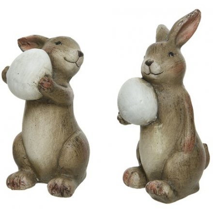 Terracotta Bunny W/Egg, 2a 11cm