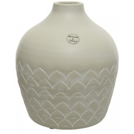 White Terracotta Vase, 26cm