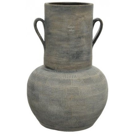 40cm Terracotta Vase, Black