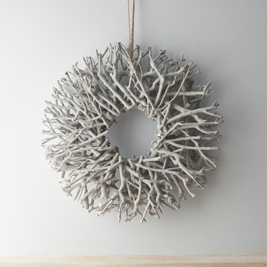 Natural Twig Wreath, 53cm