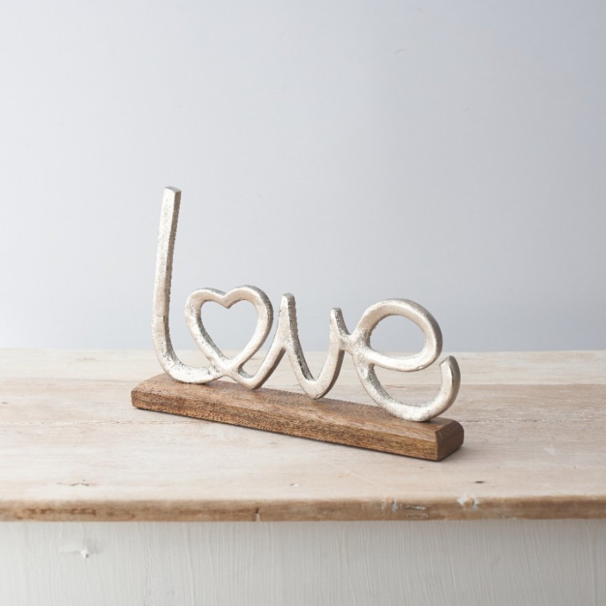 Aluminium Love Ornament, 30cm 