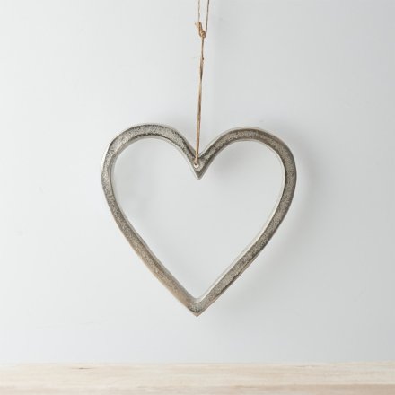 Aluminium Hanging Heart, 20cm 
