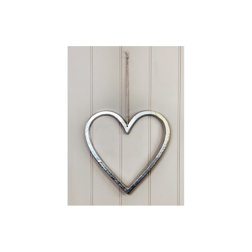 Aluminium Hanging Heart, 30cm 