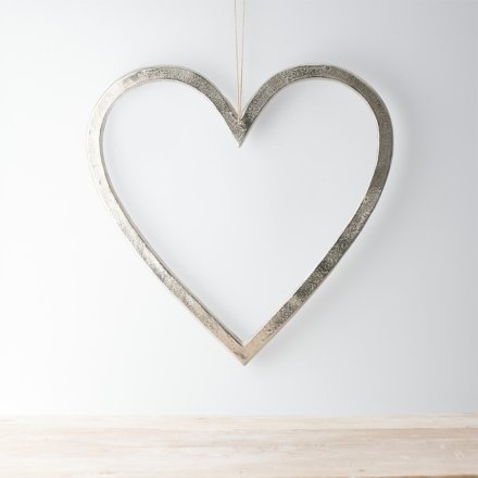 Hanging Aluminium Heart, 50cm 