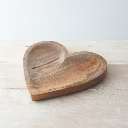  A simplistic natural wood heart dish, 