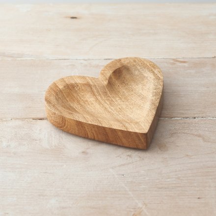  A simplistic natural wood heart dish, 
