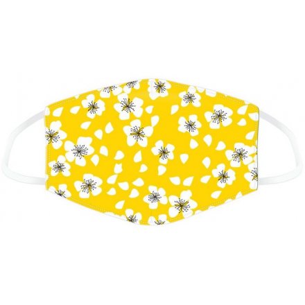 Floral Yellow Reusable Face Covering 