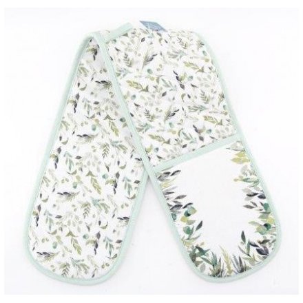 Green Leaf Double Fabric Oven Glove