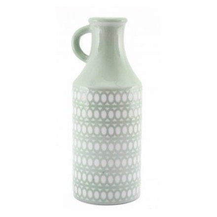 Circular Green Porcelain Vase, 26cm 
