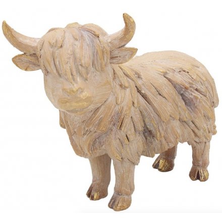 Ornamental Driftwood Highland Cow 
