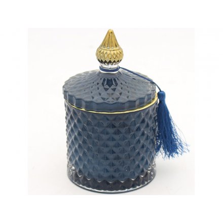 Oud & Bergamot Diamond Candle Jar, 15cm