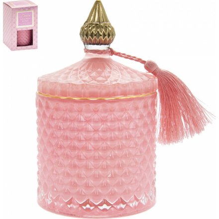 Velvet Rose Diamond Candle Jar, 15cm 