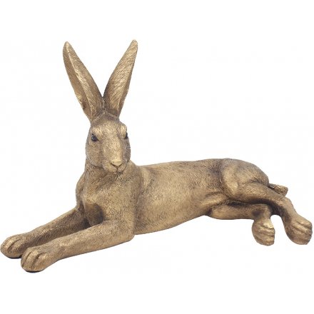 Bronzed Lying Hare, 27cm