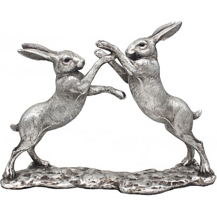 Reflections Silver Boxing Hares